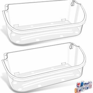 Clear Refrigerator Door Bin Organizer Set of 2